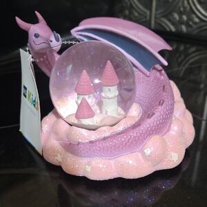 Pink Dragon Snow Globe by